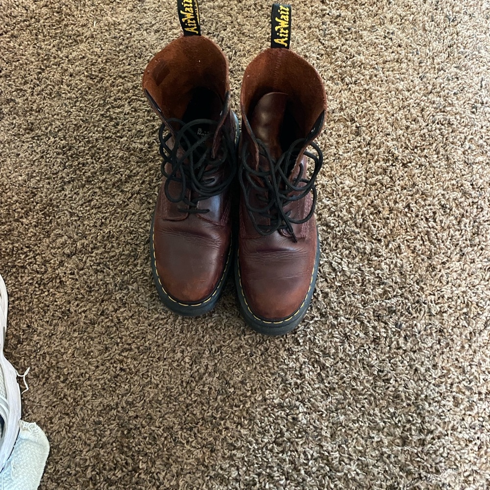 Dr. Martens Dark Red Leather Boots